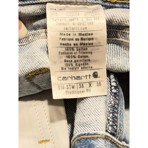 Men’s Carhartt Traditional Fit Jeans Preowned Size 38X36 - Picture 7 of 7
